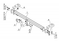 Фаркоп PE 03 для PEUGEOT 408 2012-, Автос, нагрузка 1000/50 кг. БЕЗ подрезки бампера от магазина ФаркопРос